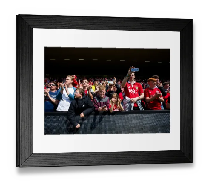 Framed Print : Bristol City Fans Celebrate Championship Victory: Uniting in Applause (Bristol City v Birmingham City)
