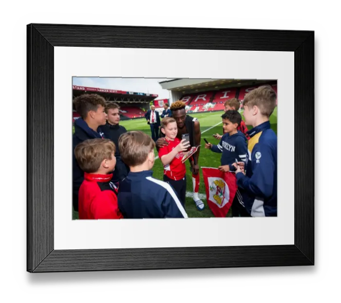 Framed Print : Tammy Abraham Meets Young Fans: A Triumphant End to an Unforgettable Season at Ashton Gate (Bristol City v Birmingham City)