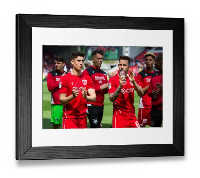 Framed Print : Bristol City Players Callum O'Dowda and Josh Brownhill Celebrate with Fans at Ashton Gate Stadium after Securing Sky Bet Championship Promotion Framed Print : Bristol City Players Callum O'Dowda and Josh Brownhill Celebrate with Fans at Ashton Gate Stadium after Securing Sky Bet Championship Promotion