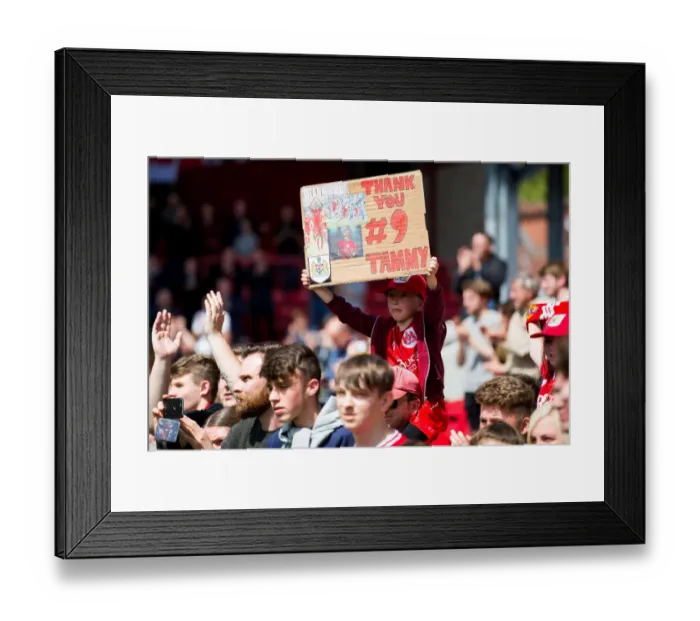 Framed Print : Bristol City's Championship Title Win: Fans Celebrate with Tammy Abraham Framed Print : Bristol City's Championship Title Win: Fans Celebrate with Tammy Abraham
