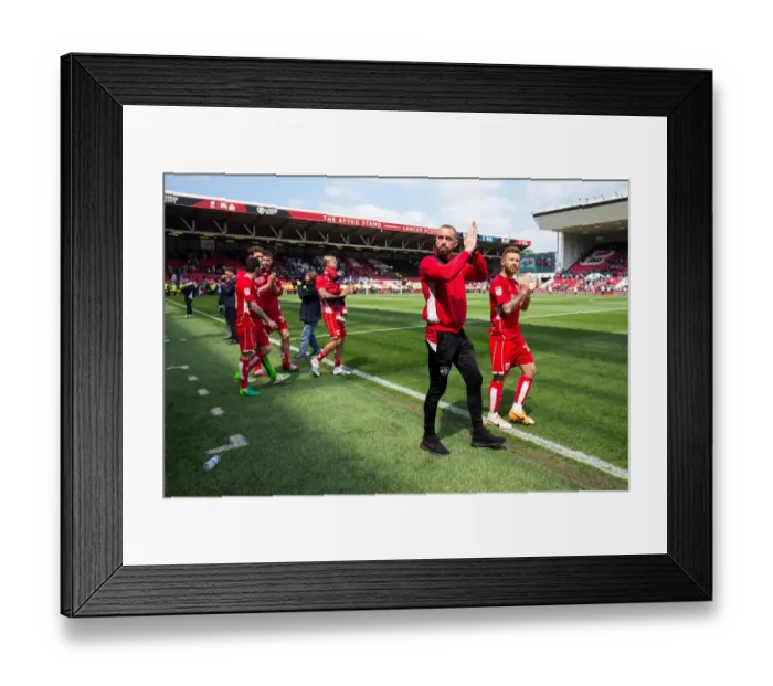 Framed Print : Bristol City Players Aaron Wilbraham and Matt Taylor Celebrate with Fans at Ashton Gate Stadium after Securing Promotion to Championship Final Framed Print : Bristol City Players Aaron Wilbraham and Matt Taylor Celebrate with Fans at Ashton Gate Stadium after Securing Promotion to Championship Final