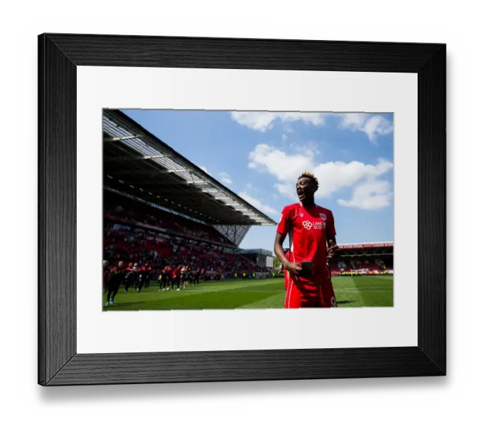 Framed Print : Tammy Abraham's Championship Victory Celebration with Bristol City Fans