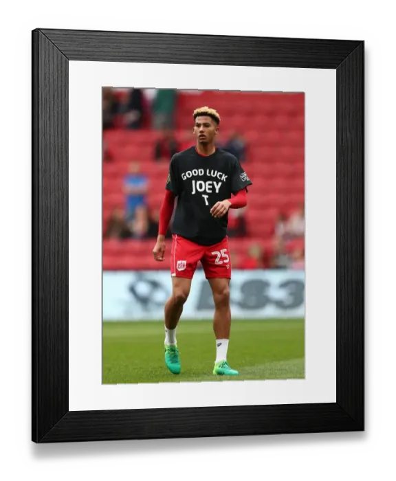 Framed Print : Bristol City Players Unite in Support for Joe Thompson: Good Luck Joey T Shirts vs. Birmingham City