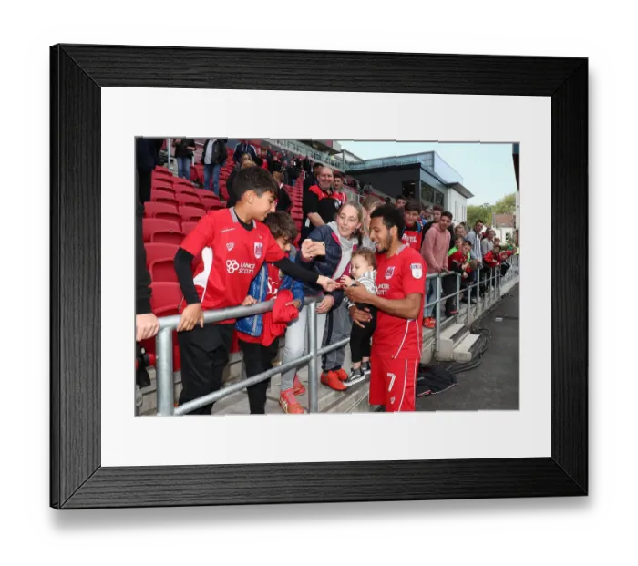 Framed Print : Korey Smith of Bristol City Celebrates and Thanks Fans after Securing Promotion to Championship Final