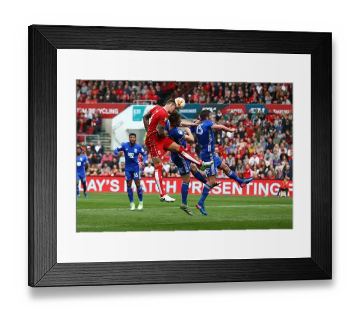 Framed Print : Aden Flint vs Craig Gardner: Intense Battle at Ashton Gate - Bristol City vs Birmingham City, Sky Bet Championship