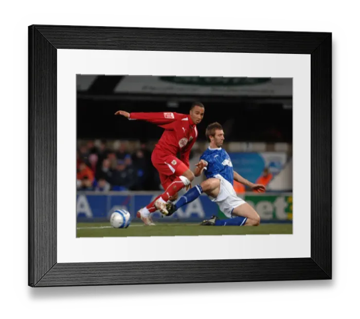 Framed Print : Showdown: Ipswich Town vs. Bristol City - A Battle of Football Giants (08-09)