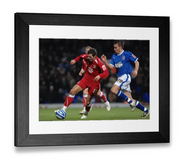 Framed Print : A Football Showdown: Bristol City vs Ipswich Town - Season 08-09 Framed Print : A Football Showdown: Bristol City vs Ipswich Town - Season 08-09