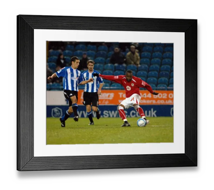 Framed Print : Stern John sees his shot go just over