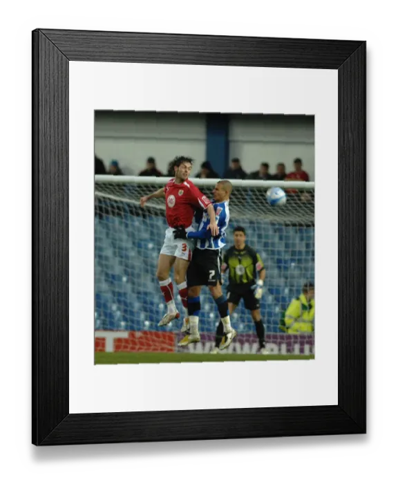 Framed Print : Jamie McAllister gets above marcus tudgay Framed Print : Jamie McAllister gets above marcus tudgay