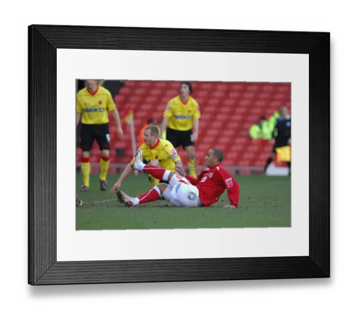 Framed Print : Championship Showdown: Watford vs. Bristol City (08-09) - A Football Rivalry: Watford vs. Bristol City