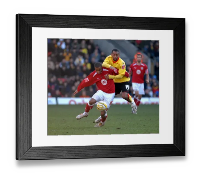 Framed Print : The Epic Clash: Watford vs. Bristol City - A Football Rivalry from the 2008-2009 Season