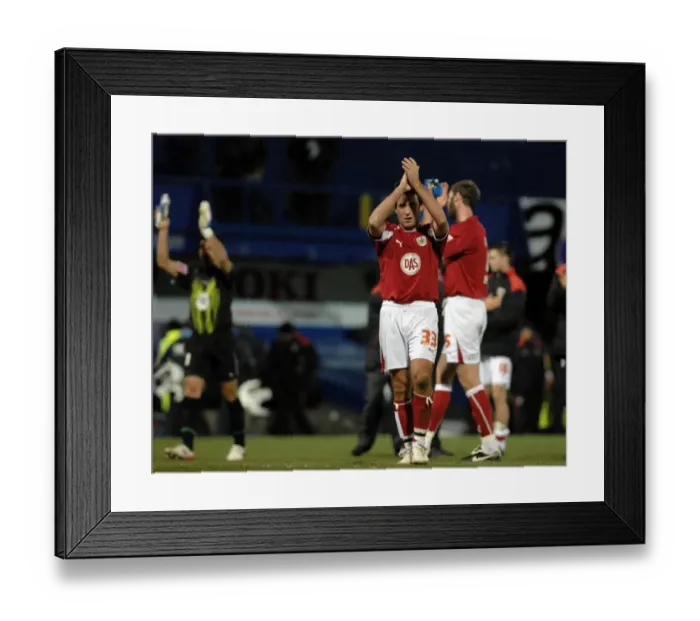 Framed Print : Lee Johnson thanks the travelling fans Framed Print : Lee Johnson thanks the travelling fans
