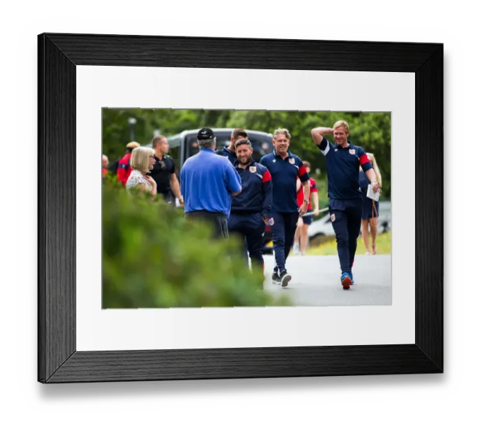 Framed Print : Bristol City FC: Lee Johnson Engages with Supporters upon Arrival at Guernsey Friendly (09.07.17) Framed Print : Bristol City FC: Lee Johnson Engages with Supporters upon Arrival at Guernsey Friendly (09.07.17)
