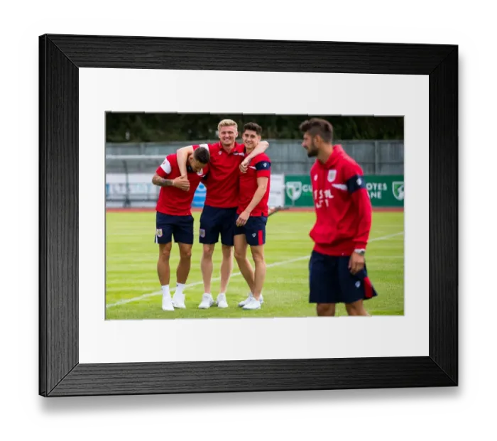 Framed Print : Bristol City FC: Pre-Season Friendly - Josh Brownhill, Taylor Moore, and Callum O'Dowda Before Kick-off (2017)