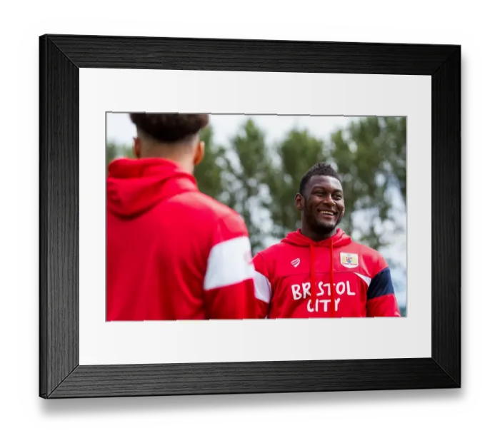 Framed Print : Aaron Pierre in Action: Guernsey FC vs. Bristol City Pre-season Friendly, 2017