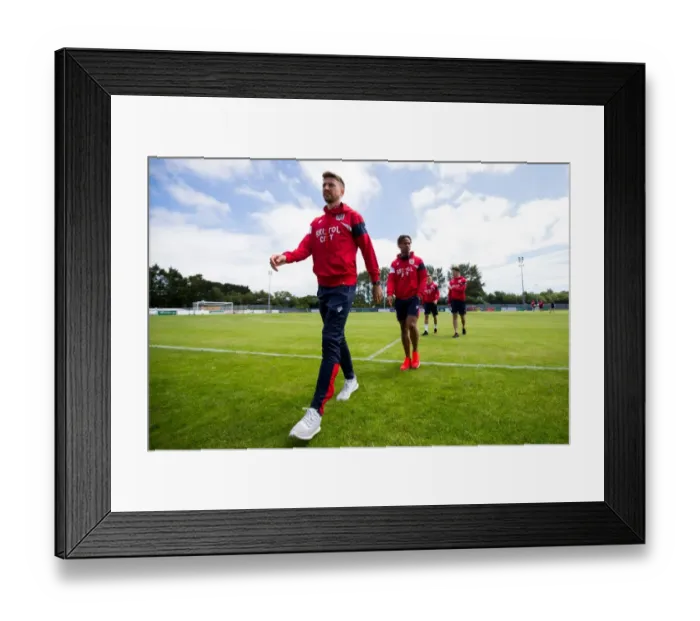 Framed Print : Bristol City FC: Jens Hegeler and Bobby Reid in Pre-season Action against Guernsey FC, 2017 Framed Print : Bristol City FC: Jens Hegeler and Bobby Reid in Pre-season Action against Guernsey FC, 2017