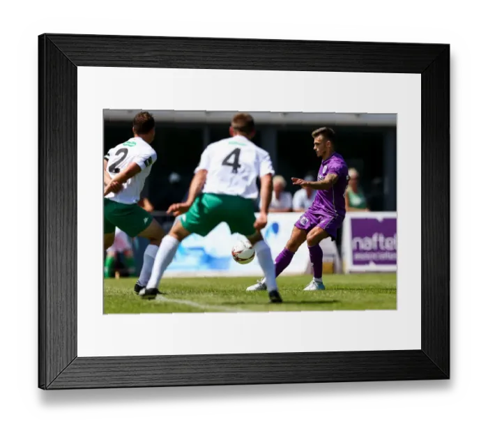 Framed Print : Jamie Paterson's Shot: Guernsey FC vs. Bristol City Pre-season Friendly