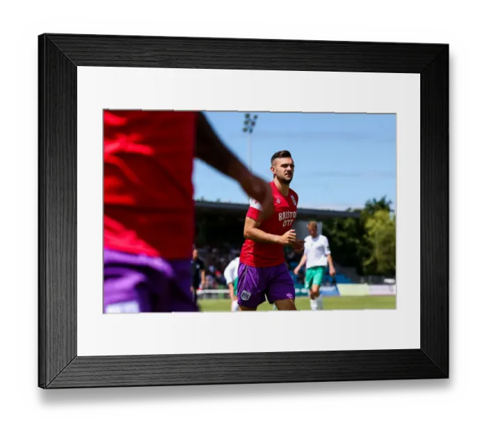 Framed Print : Bristol City's Diego De Girolamo in Pre-season Action against Guernsey FC, 2017