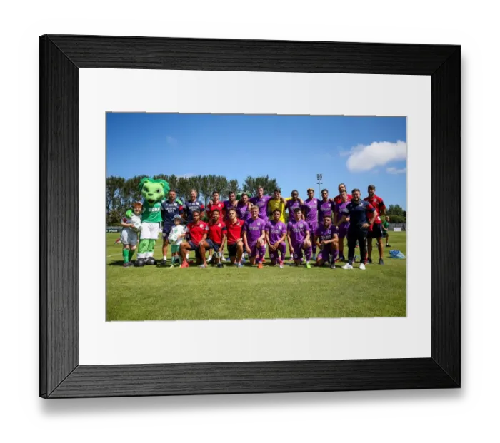 Framed Print : Bristol City Celebrates 1-0 Victory over Guernsey: Post-Match Mascot Photo Framed Print : Bristol City Celebrates 1-0 Victory over Guernsey: Post-Match Mascot Photo