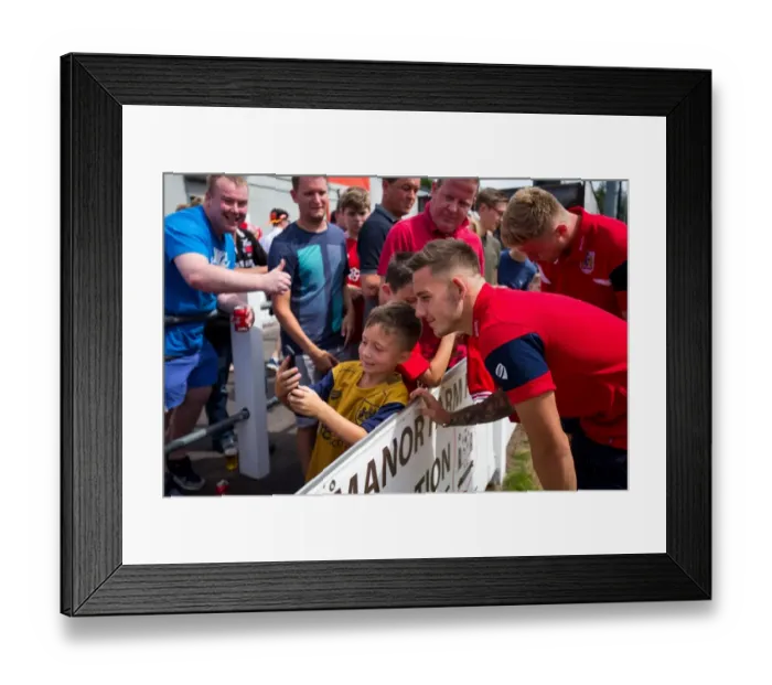 Framed Print : Bristol City's Josh Brownhill Greets Fans at The Creek: Pre-season Friendly vs. Bristol Manor Farm (2017) Framed Print : Bristol City's Josh Brownhill Greets Fans at The Creek: Pre-season Friendly vs. Bristol Manor Farm (2017)