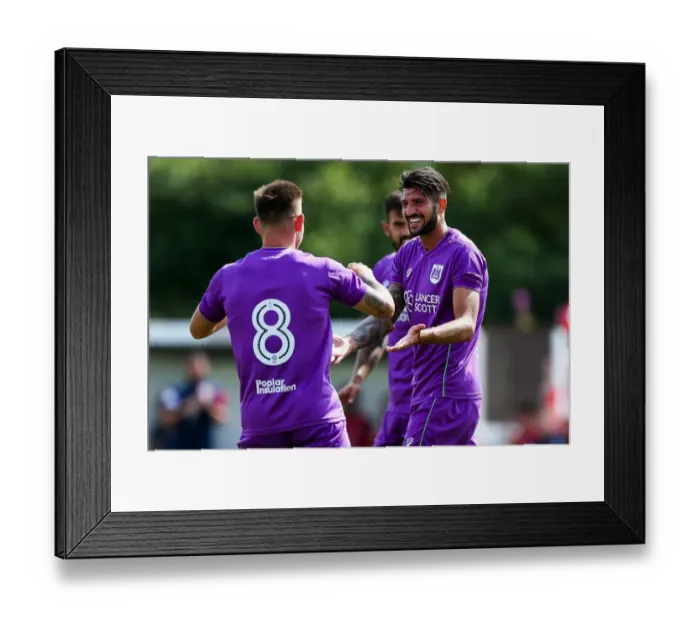 Framed Print : Eros Pisano of Bristol City celebrates scoring his first City goal - Rogan / JMP - 09 / 07 / 2017 - The Creek - Bristol