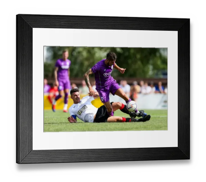 Framed Print : Bristol City's Eros Pisano Fouled During Pre-season Friendly Against Bristol Manor Farm, 2017