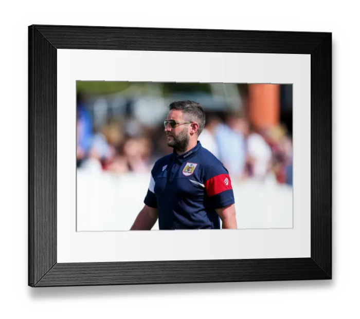 Framed Print : Bristol City Head Coach Lee Johnson Enters at Half Time during Pre-season Friendly against Bristol Manor Farm (2017) Framed Print : Bristol City Head Coach Lee Johnson Enters at Half Time during Pre-season Friendly against Bristol Manor Farm (2017)