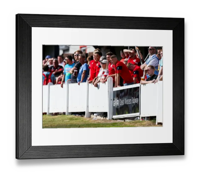 Framed Print : Bristol City Fans in Full Swing: Pre-season Cheers at Bristol Manor Farm Match