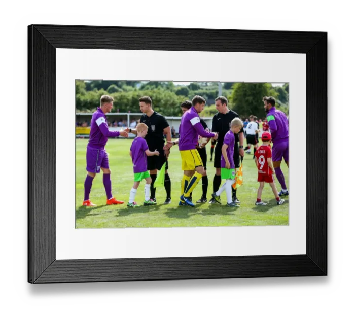 Framed Print : Bristol City Players Make Their Way Out for Pre-season Friendly at The Creek