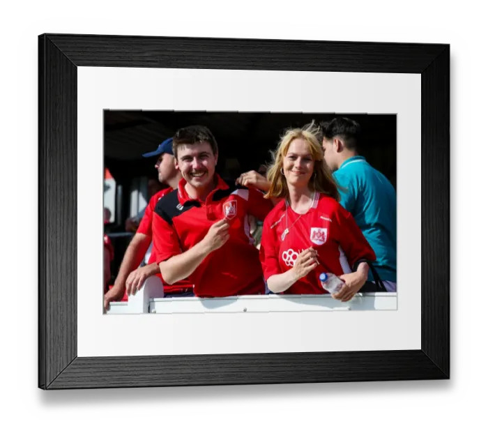 Framed Print : Bristol City Fans in Action: Pre-season Friendly Against Bristol Manor Farm, 2017