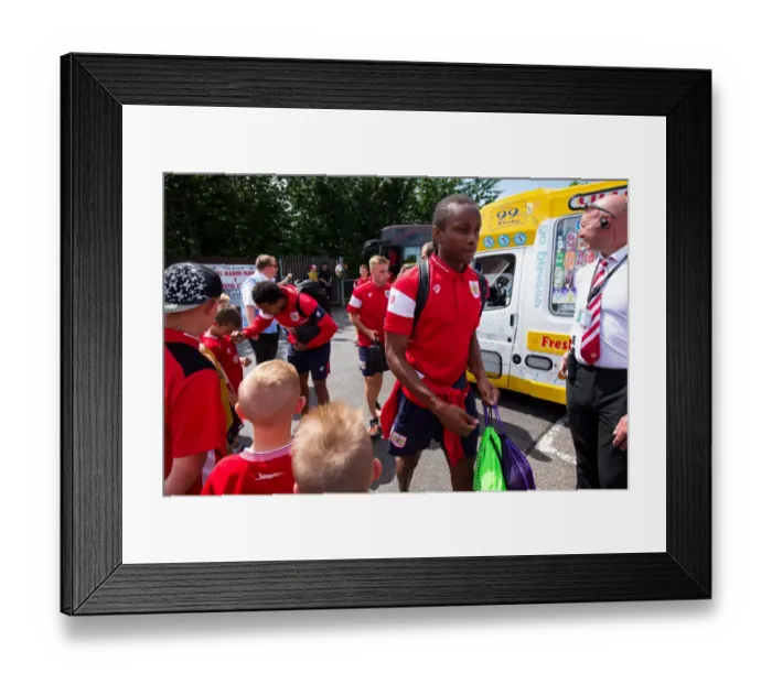 Framed Print : Shawn McCoulsky's Arrival: Bristol Manor Farm vs. Bristol City (2017)