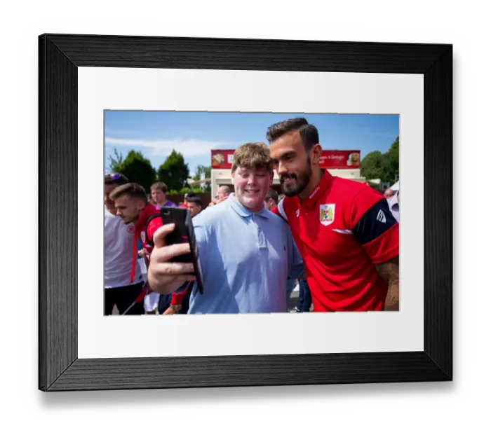 Framed Print : Marlon Pack Celebrates with Fans after Pre-season Match between Bristol Manor Farm and Bristol City (2017) Framed Print : Marlon Pack Celebrates with Fans after Pre-season Match between Bristol Manor Farm and Bristol City (2017)