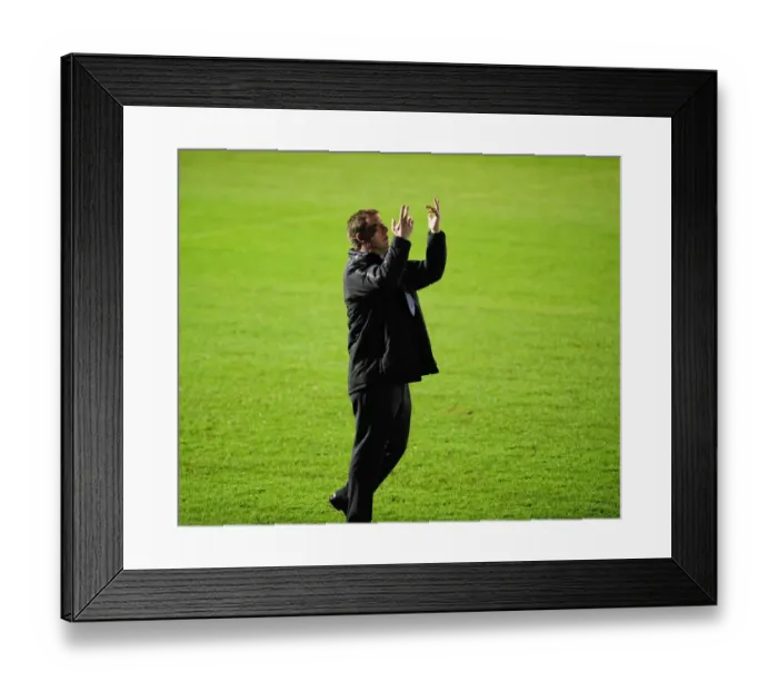 Framed Print : Match officials and managers of both teams take part during pitch inspection Framed Print : Match officials and managers of both teams take part during pitch inspection