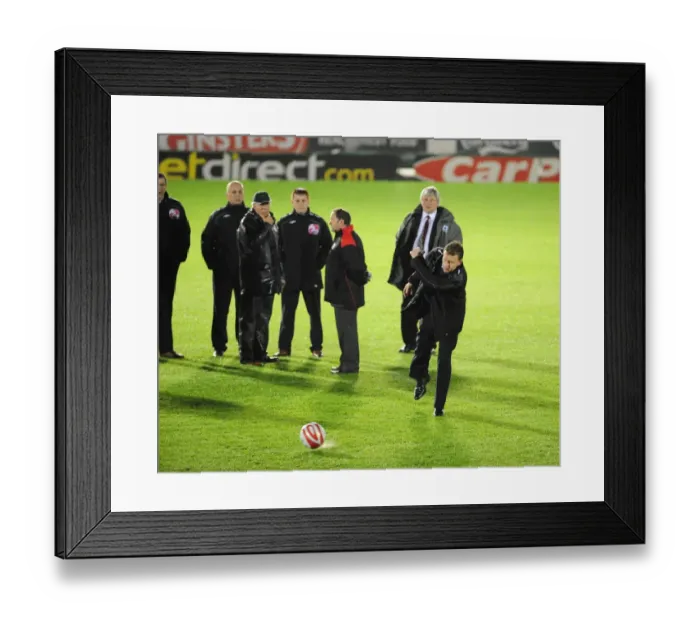 Framed Print : Match Officials and Managers: Gary Johnson and Paul Sturrock during Pitch Inspection - Plymouth Argyle vs. Bristol City