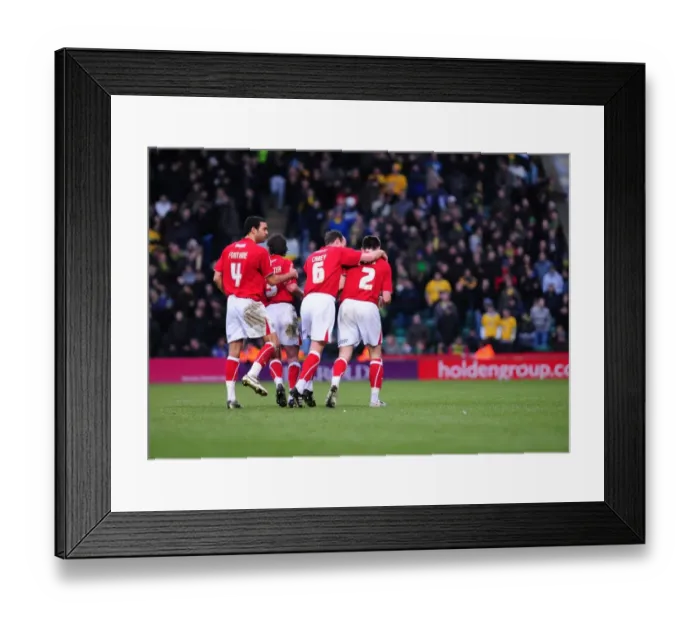 Framed Print : The Championship Clash: Norwich City vs. Bristol City - A Football Rivalry (Season 08-09)