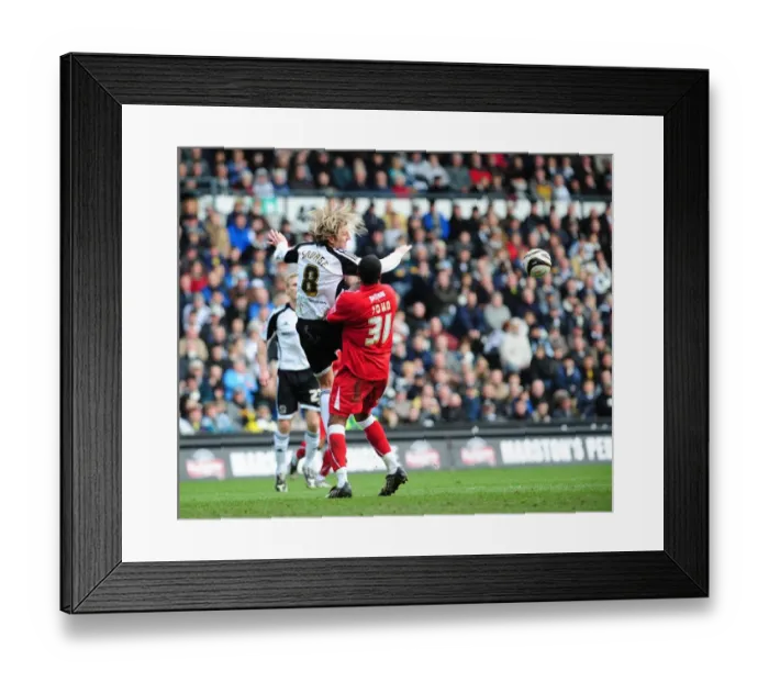 Framed Print : The Clash of Rams and Robins: Derby County vs. Bristol City (Season 08-09)