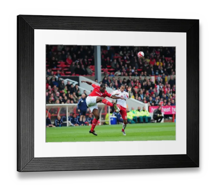 Framed Print : NIcky Maynard tackles Wes Morgan Framed Print : NIcky Maynard tackles Wes Morgan
