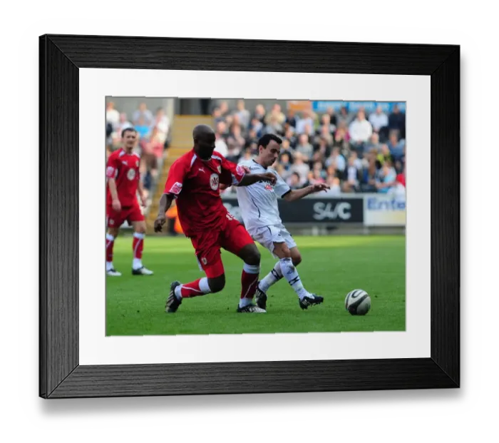 Framed Print : Swansea vs. Bristol City: A Football Rivalry (08-09) - Clash of the Swans and Robins