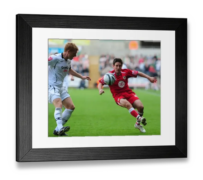 Framed Print : Swansea vs. Bristol City: A Football Rivalry (08-09) - Clash of the Swans and Robins