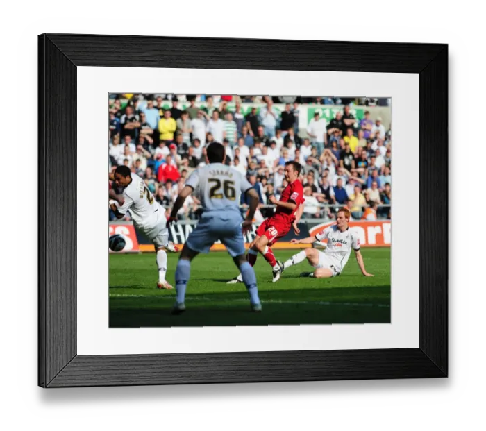 Framed Print : Swansea vs. Bristol City: Clash of the Swans and Robins (Season 08-09)