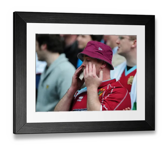 Framed Print : Passionate Burnley Fan Reacts During Bristol City Match Framed Print : Passionate Burnley Fan Reacts During Bristol City Match