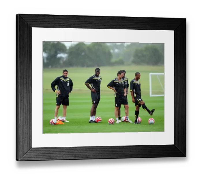 Framed Print : Bristol City First Team: Gearing Up for the 09-10 Season - Intense Pre-Season Training