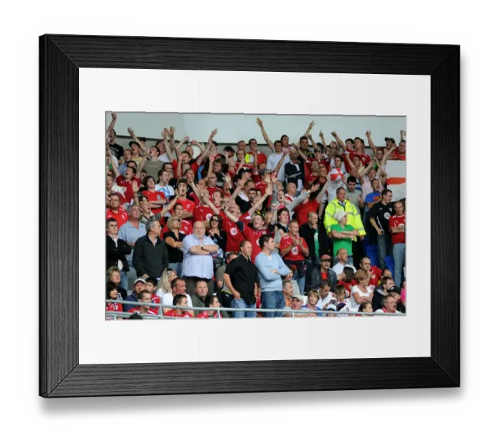 Framed Print : City fans at Cardiff Framed Print : City fans at Cardiff