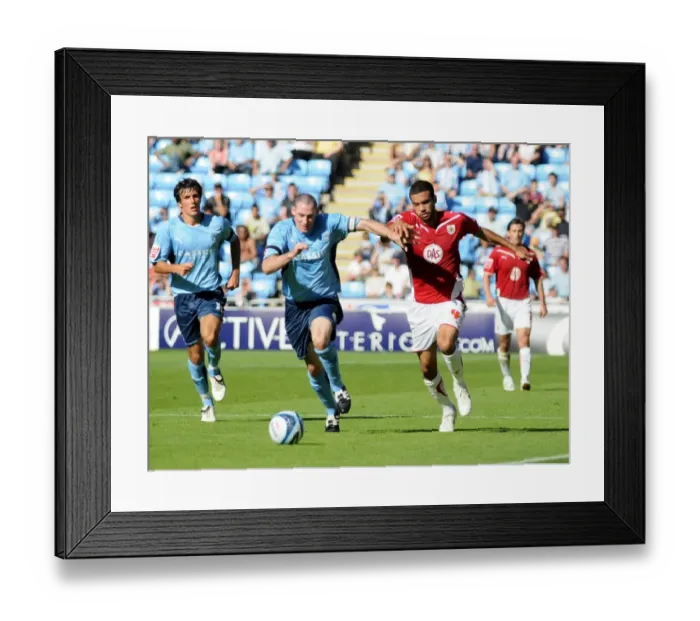 Framed Print : Liam Fontaine gets away from Coventry`s Stephen