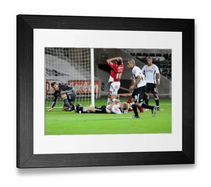 Framed Print : Cole Skuse misses a sitter at the end of Framed Print : Cole Skuse misses a sitter at the end of