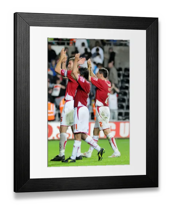 Framed Print : City players salute the travelling fans Framed Print : City players salute the travelling fans