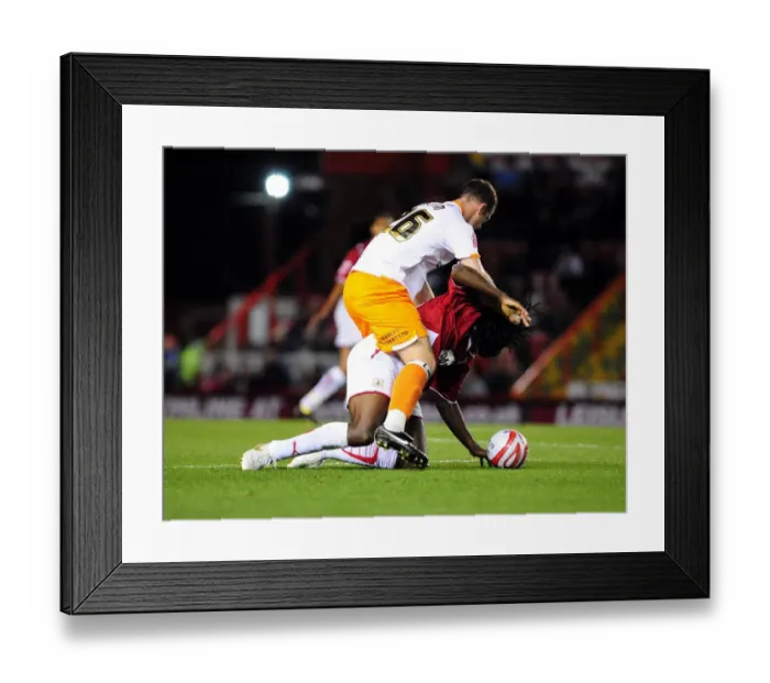 Framed Print : Season 9-10 Showdown: A Thrilling Encounter - Bristol City vs Blackpool