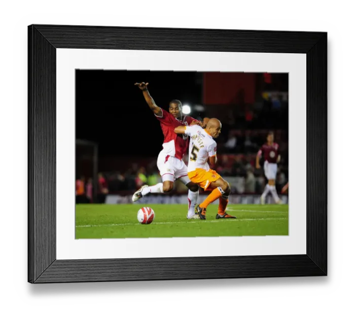 Framed Print : Bristol City vs Blackpool: Clash of the First Teams - Season 09-10