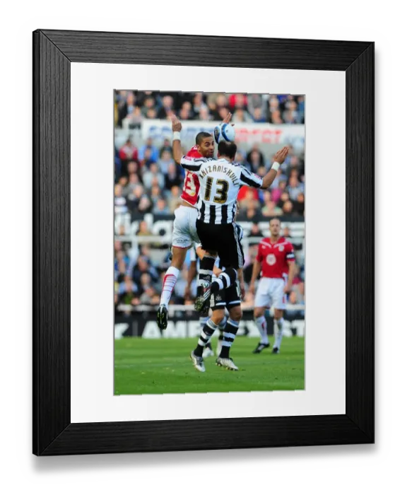 Framed Print : Powerful Duo: Zurab Khizanishvili and Alvaro Saborio in Action at Newcastle United vs. Bristol City Framed Print : Powerful Duo: Zurab Khizanishvili and Alvaro Saborio in Action at Newcastle United vs. Bristol City