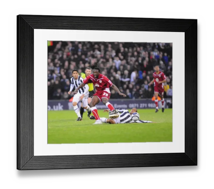 Framed Print : Season 09-10 Championship Showdown: West Brom vs. Bristol City - A Football Rivalry Between Two Title Contenders